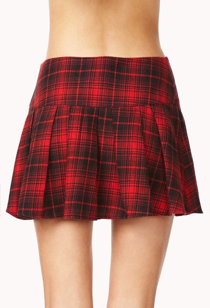 Forever 21 Edgy Plaid Skirt in Red (Red/black) | Lyst