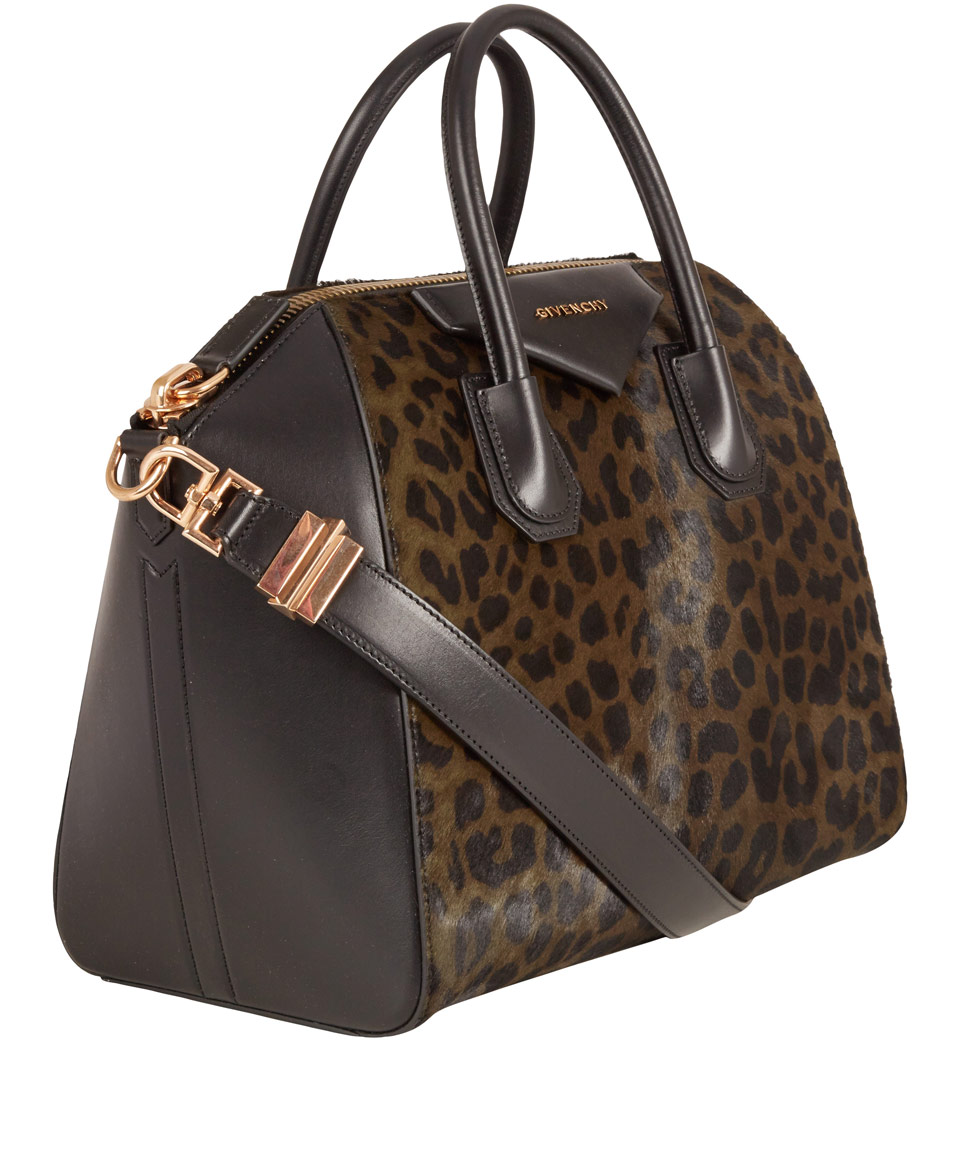 Lyst - Givenchy Medium Khaki Leopard Print Antigona Tote Bag