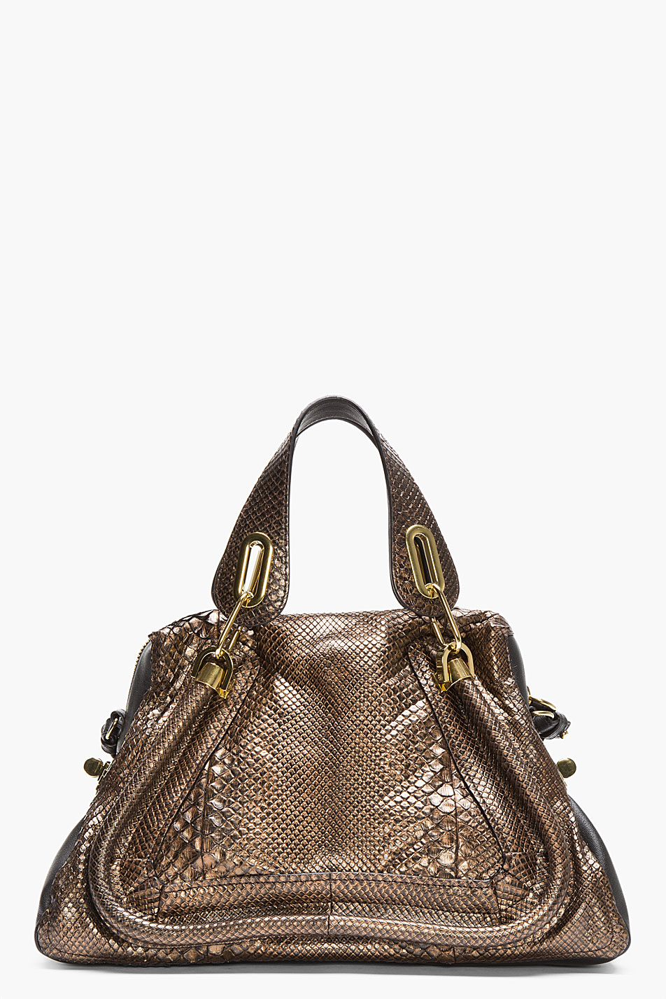 Chlo Bronze Metallic Snakeskin Paraty Bag in Gold (bronze) | Lyst