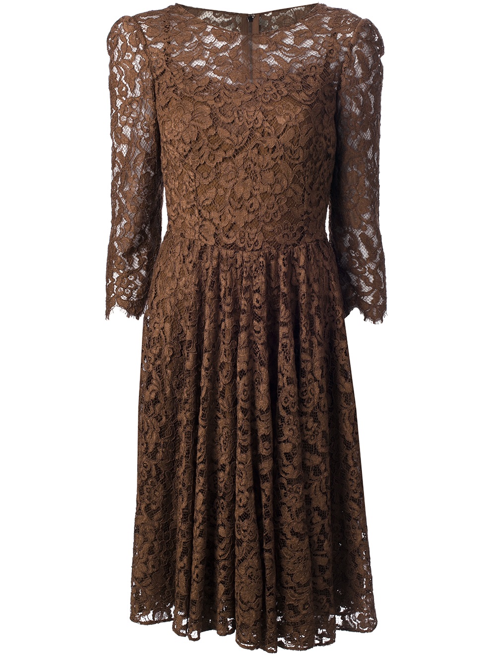 Dolce & Gabbana Lace Dress in Brown - Lyst