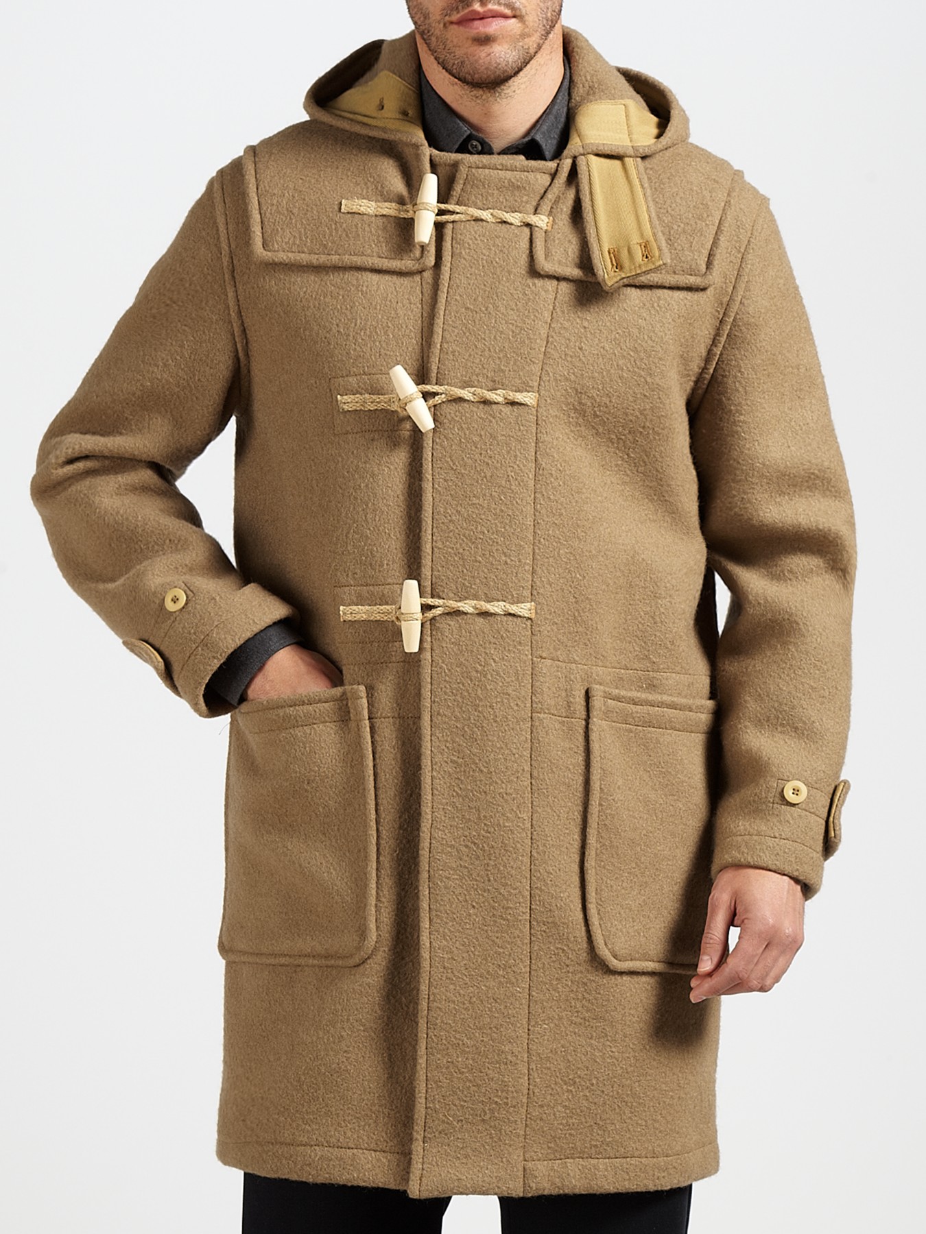 Gloverall Monty Wool Duffel Coat in Natural for Men - Lyst