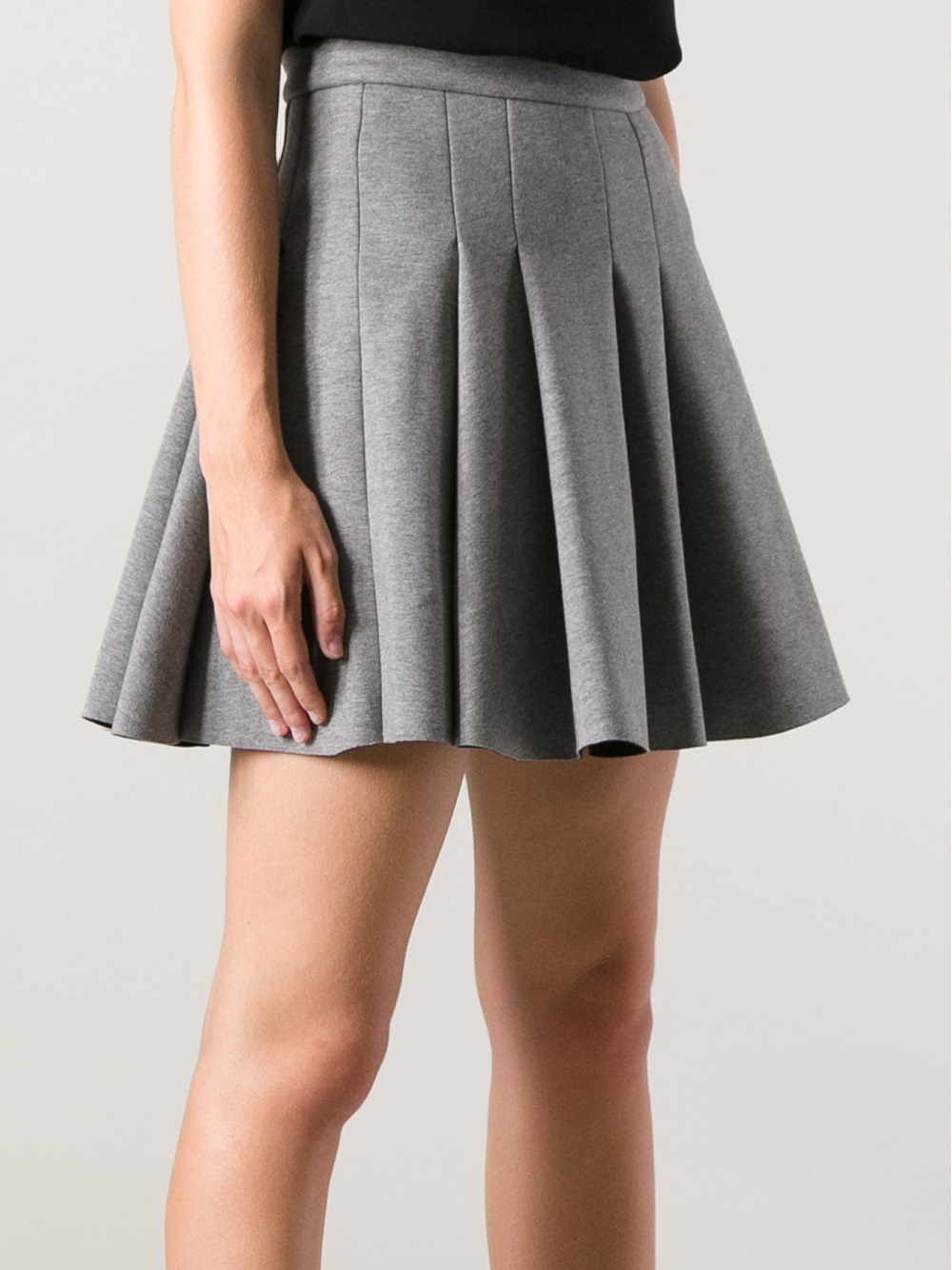 Lyst - T By Alexander Wang Pleated Skirt in Gray