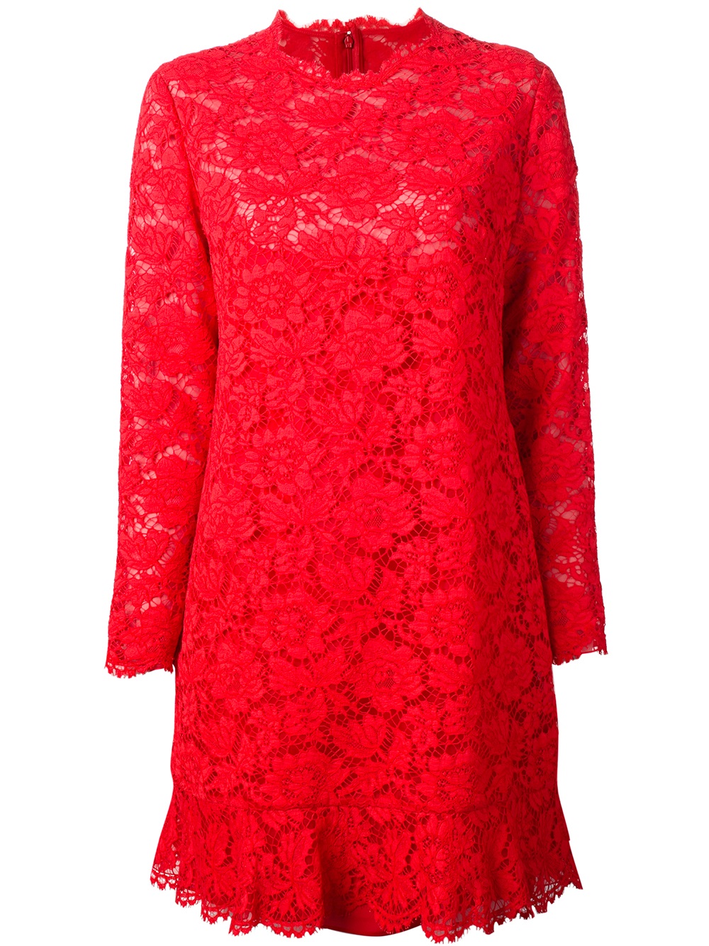 Valentino Lace Dress in Red | Lyst