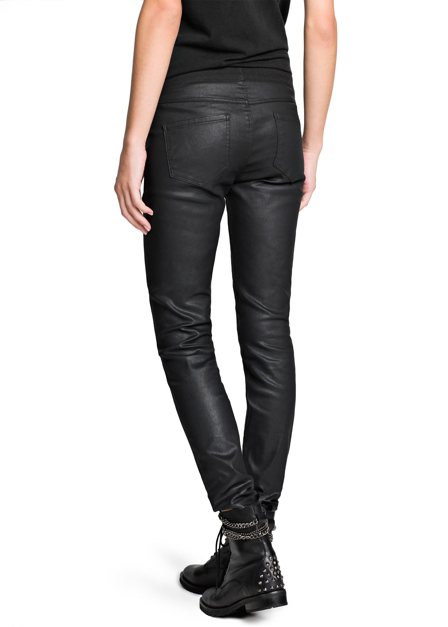 black coated jeggings