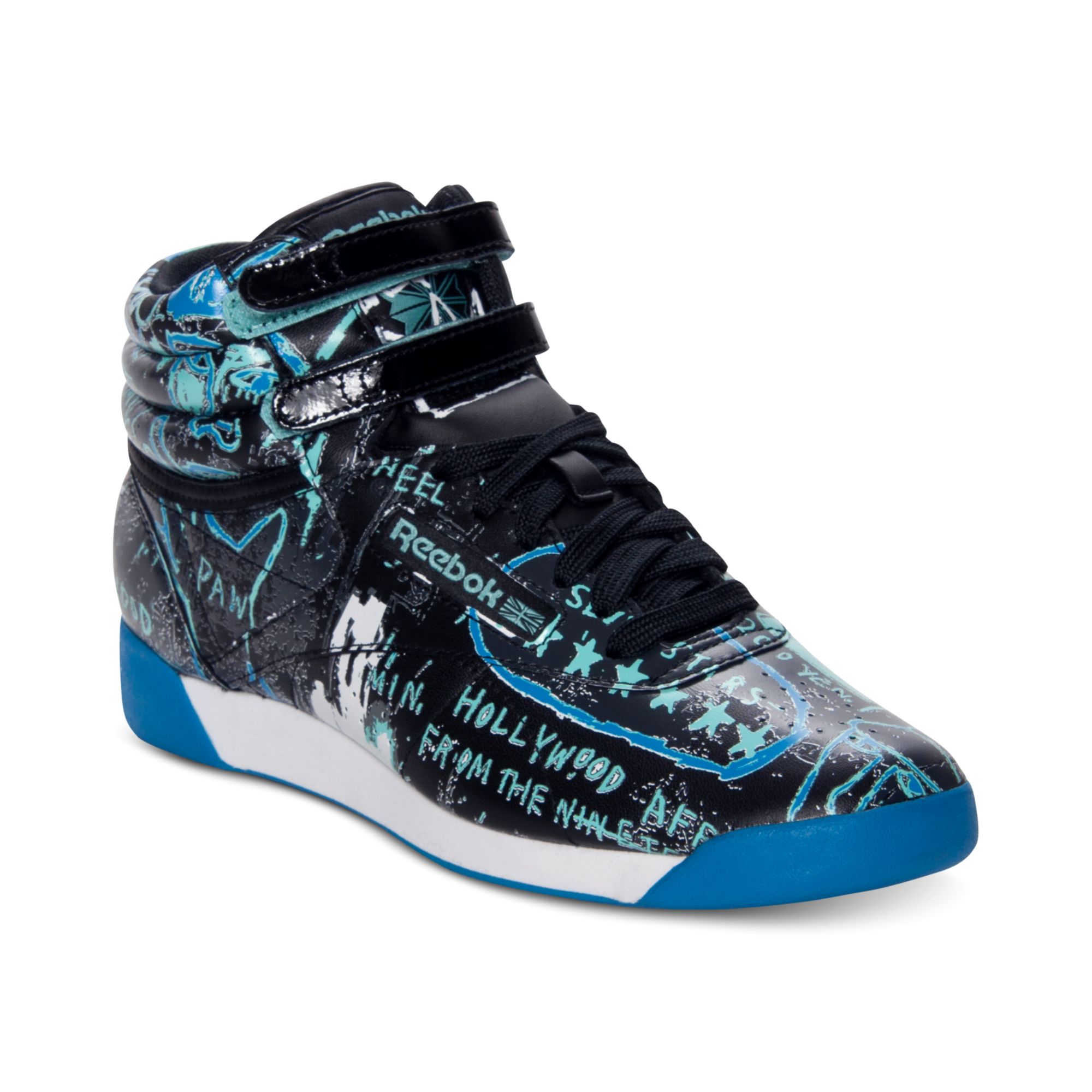 Lyst Reebok Basquiat Freestyle Hi Athletic Casual Sneakers in Blue