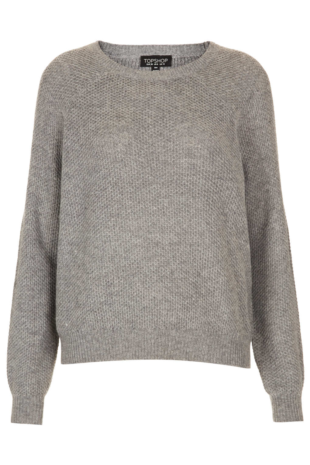 Lyst - Topshop Knitted Elbow Patch Jumper in Gray