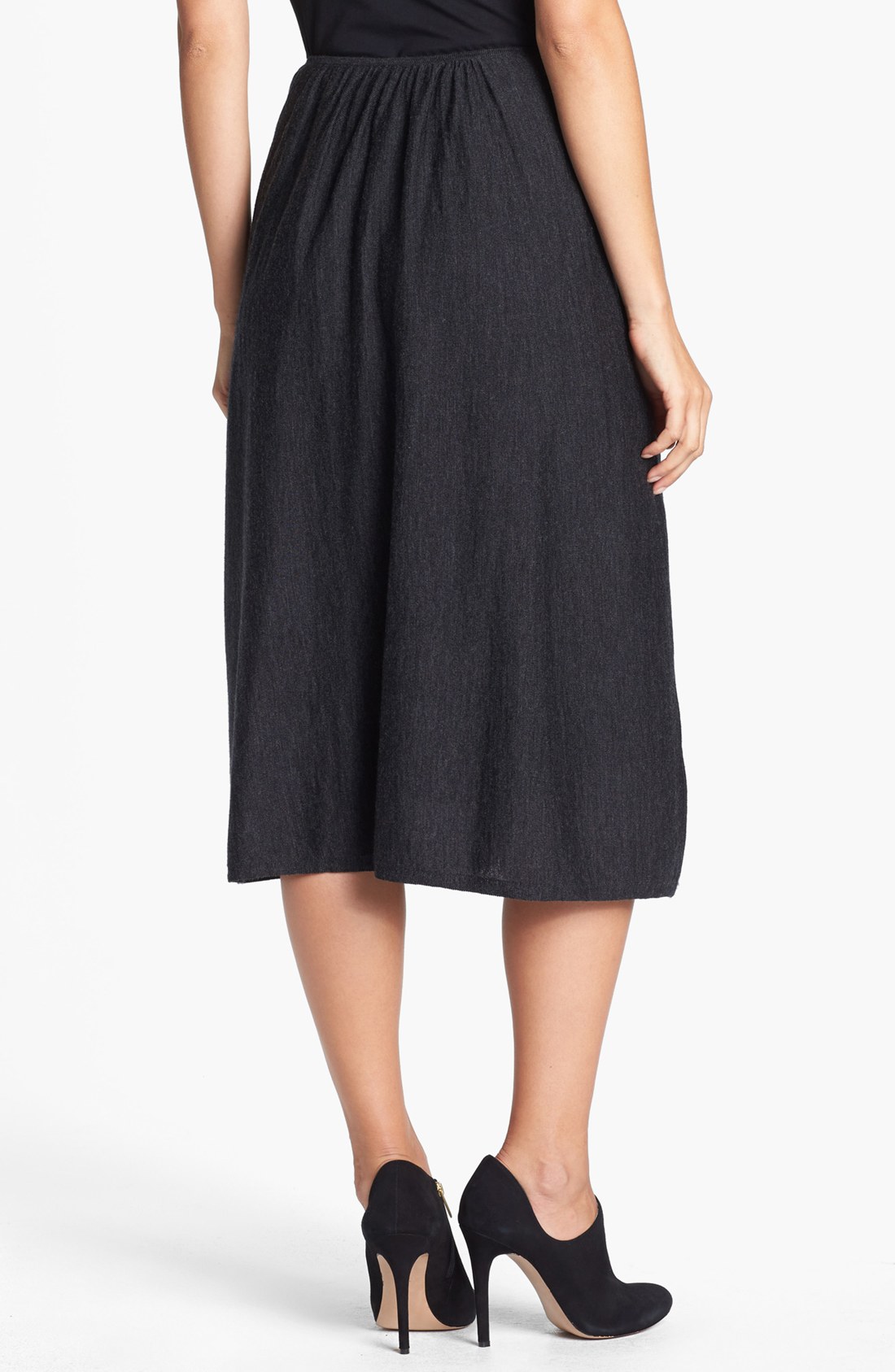 Eileen fisher Merino Wool Jersey Skirt in Gray (Charcoal) | Lyst