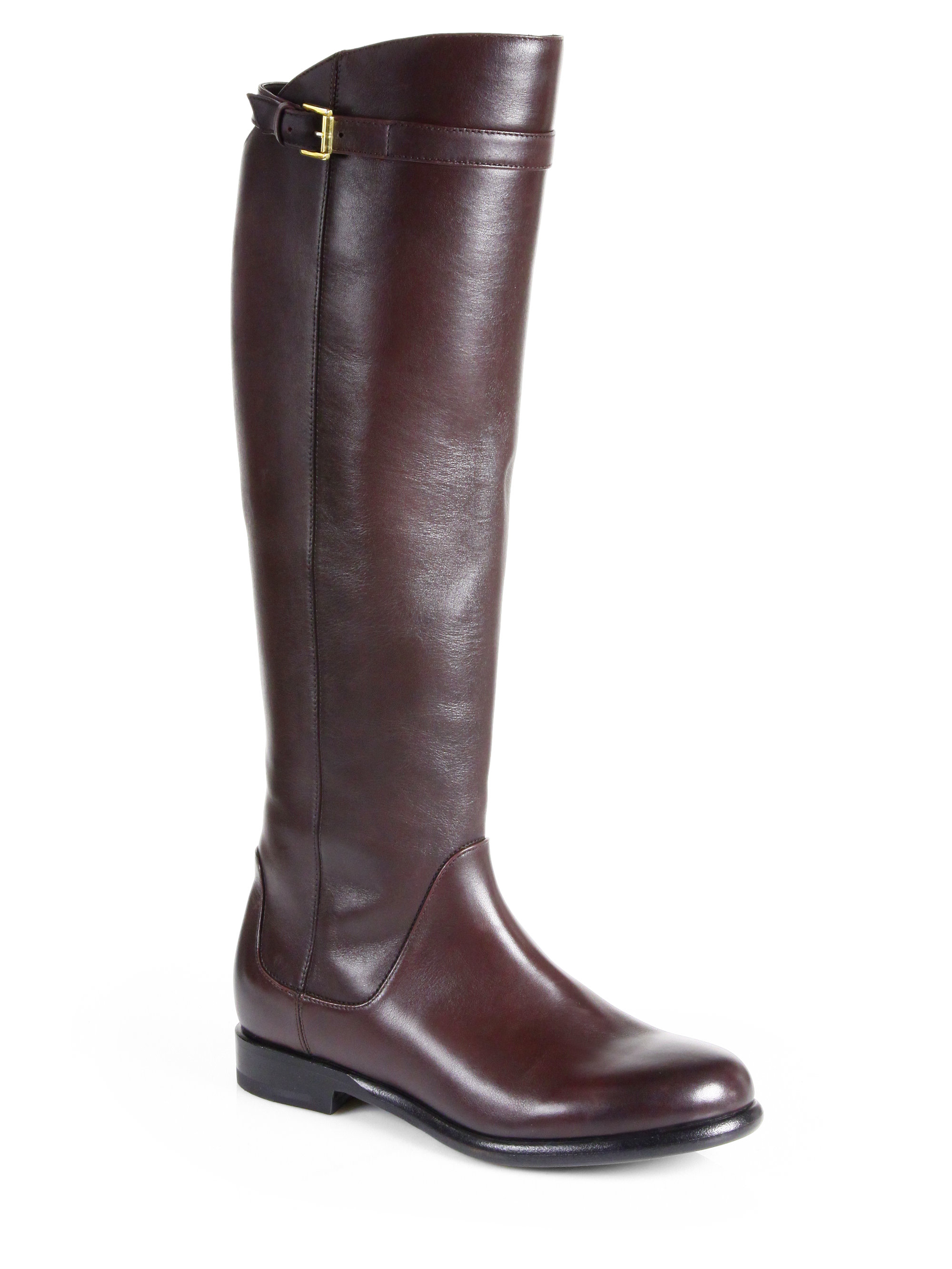 Giorgio Armani Leather Knee-high Riding Boots in Red (BURGUNDY) | Lyst