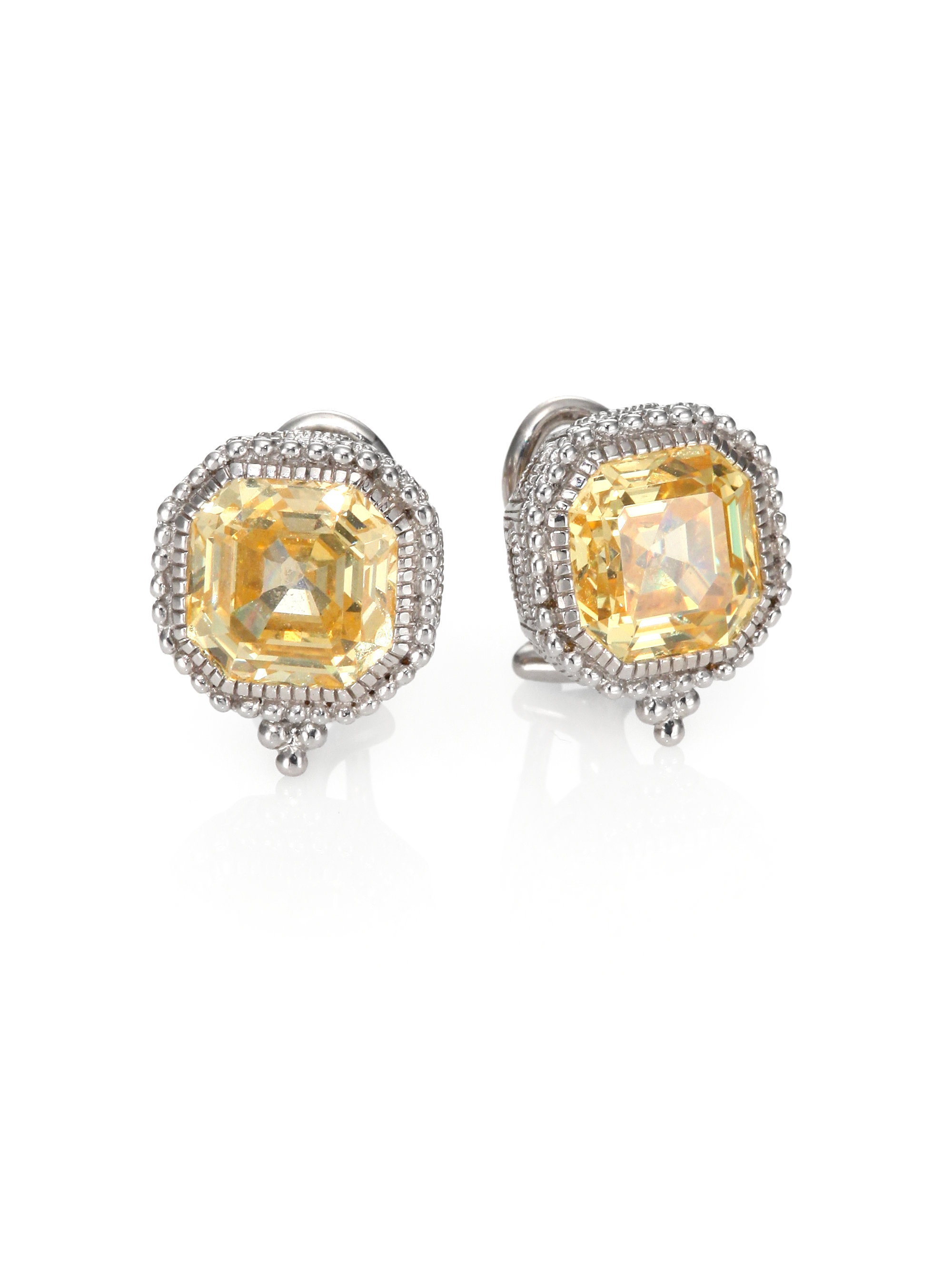 Lyst Judith Ripka Estate Canary Crystal Sterling Silver Square Gallery