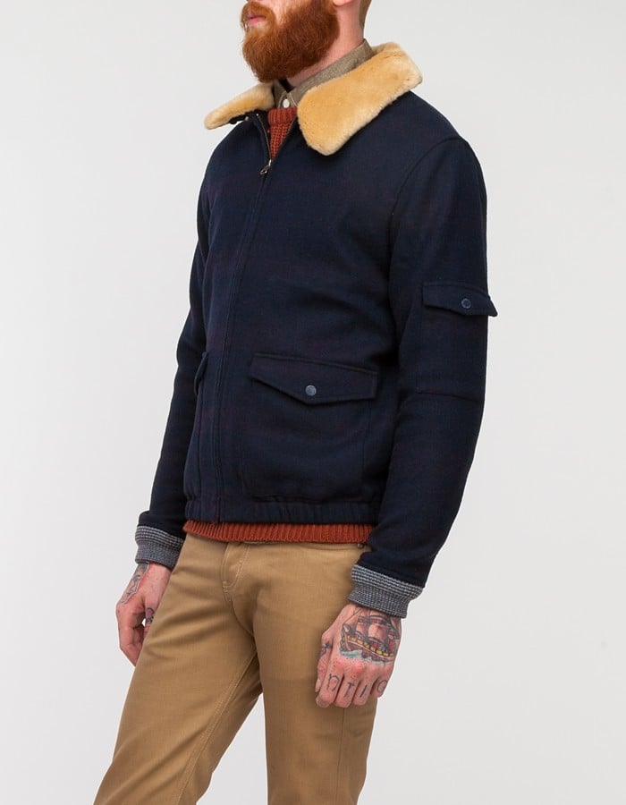 Lyst - Native youth Sherpa Collar Flight Jacket in Blue for Men