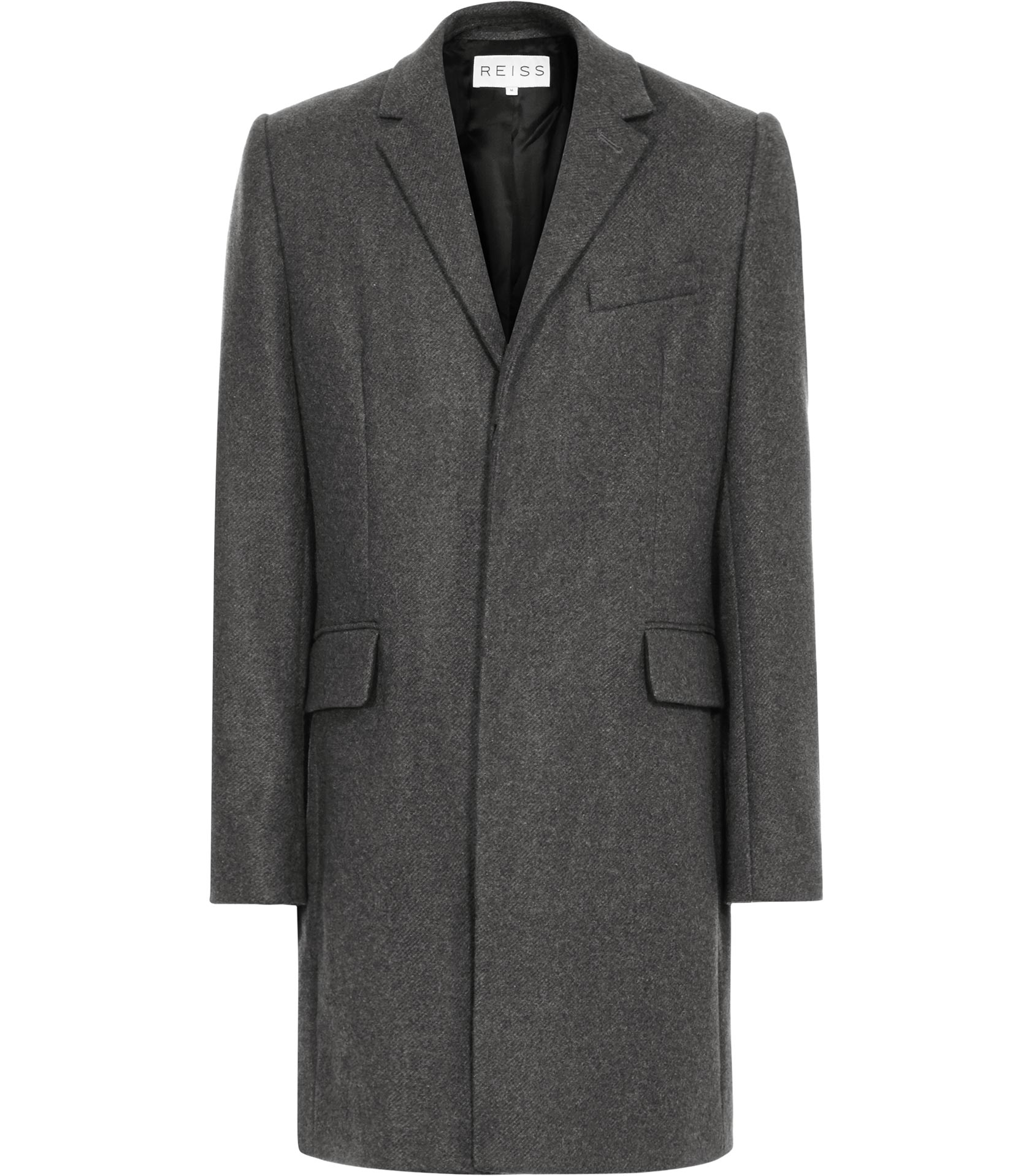 Reiss Chaplin Long Epsom Coat in Gray for Men (GREY) | Lyst