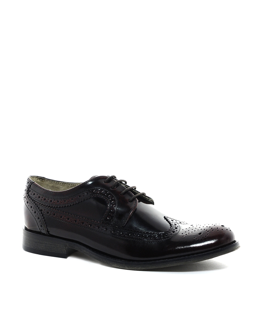 Lyst - Asos Brogues with Leather Sole in Purple for Men