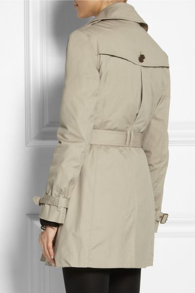 Burberry Brit Midlength Hooded Cotton Trench Coat in Beige (Taupe) | Lyst