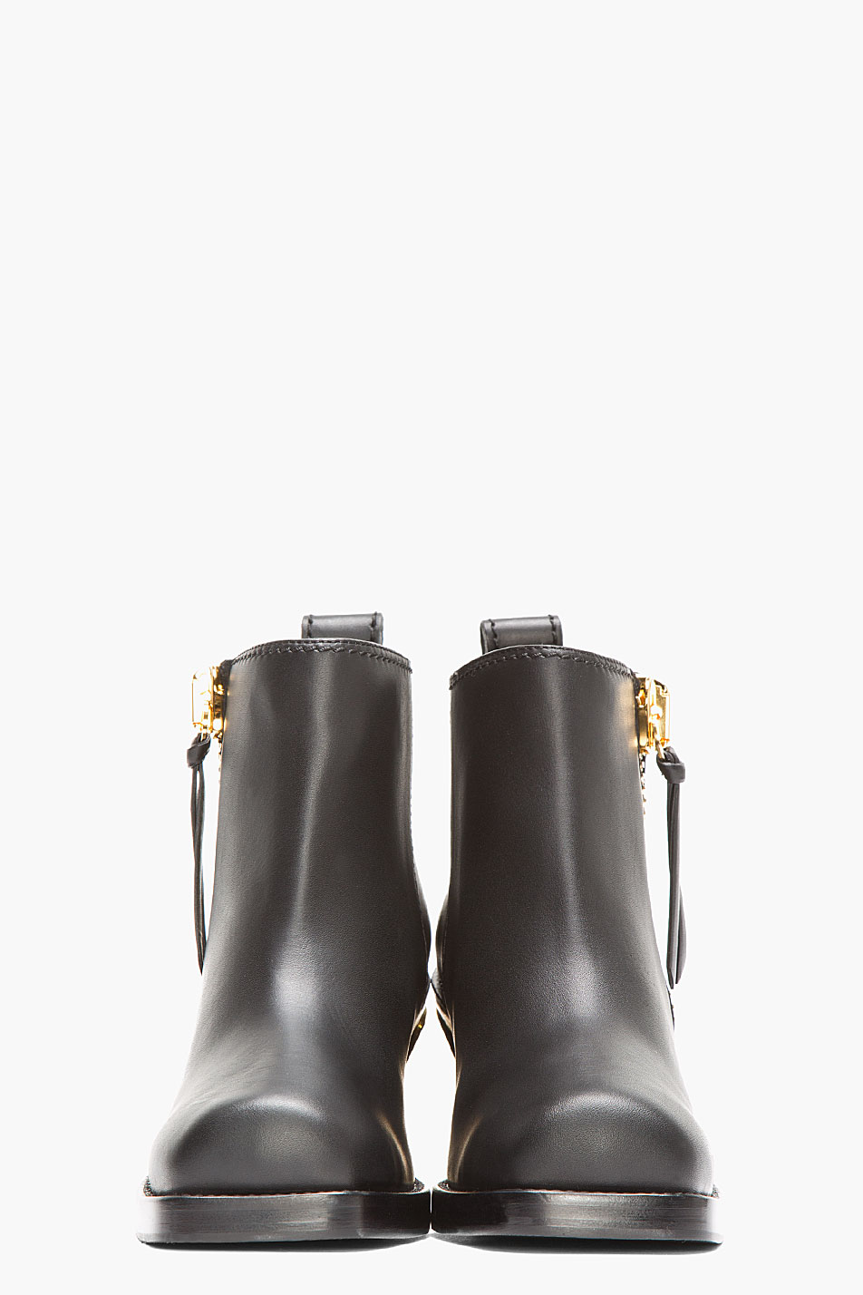 Lyst - Giuseppe zanotti Black Leather Gold_plated Birel Ankle Boots in ...