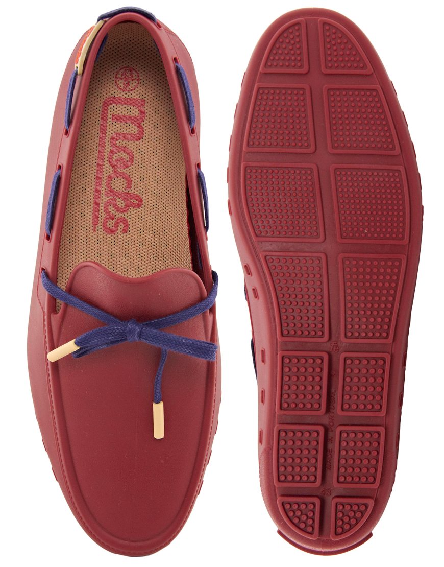Asos Mocks Rubber Loafers in Red for Men Lyst