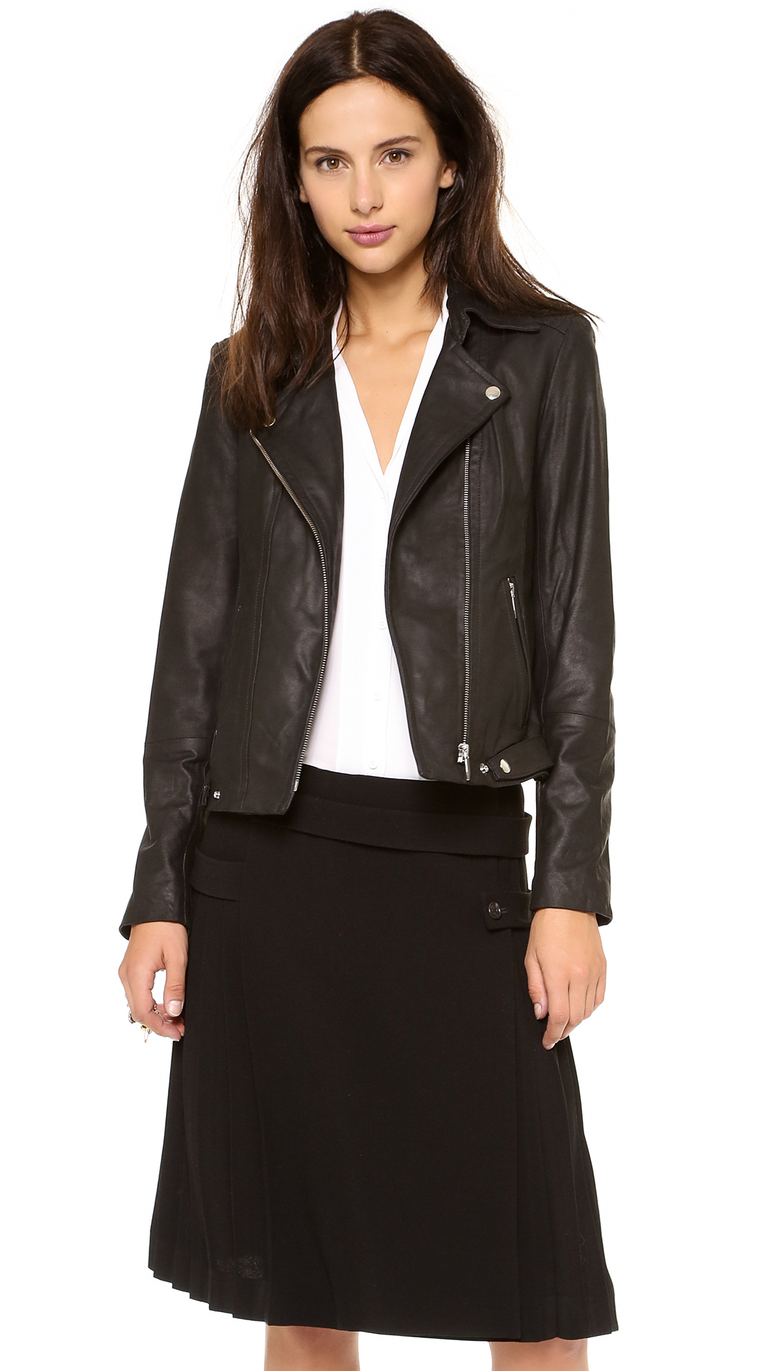 Lyst - Theyskens' theory Jerfect Leather Jacket in Black
