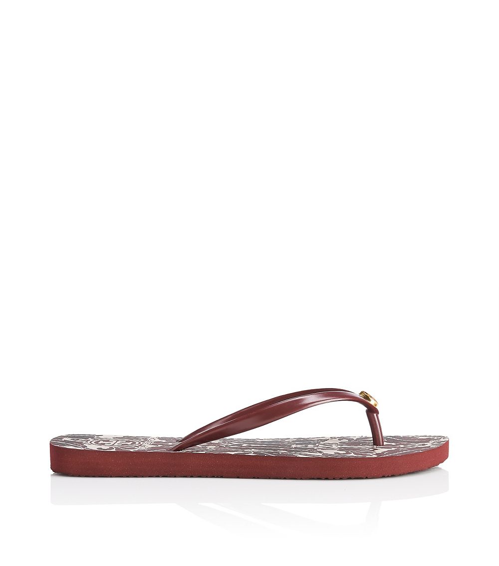 Lyst - Tory burch Printed Thin Flip Flop in Purple