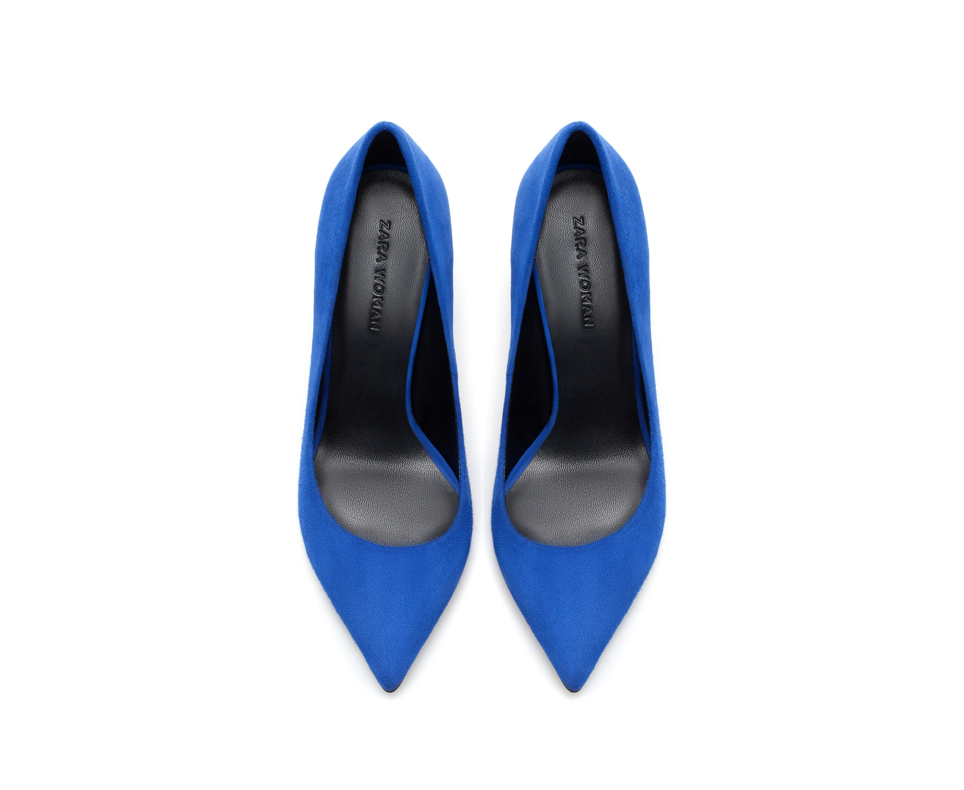 Zara Mid Height Suede Court Shoe in Blue | Lyst