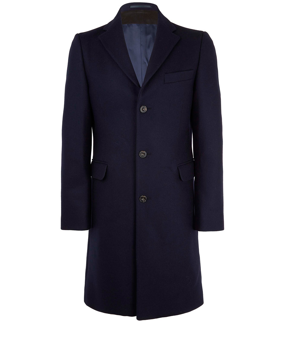 Lyst - Acne studios Navy Garrett Wool Overcoat in Blue for Men