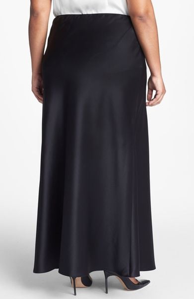 Alex Evenings Satin Skirt in Black | Lyst