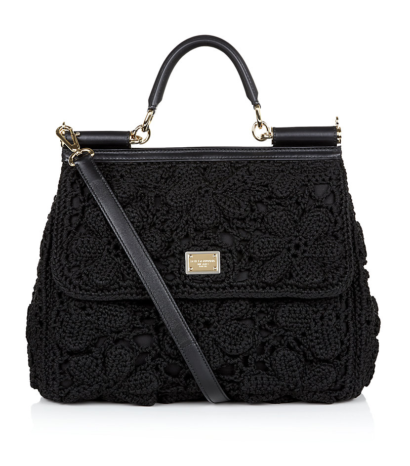 Dolce & gabbana Miss Sicily Classic Crochet Bag in Black | Lyst