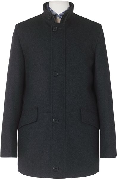 Jaeger Funnel Neck Car Coat in Blue for Men (Navy) | Lyst