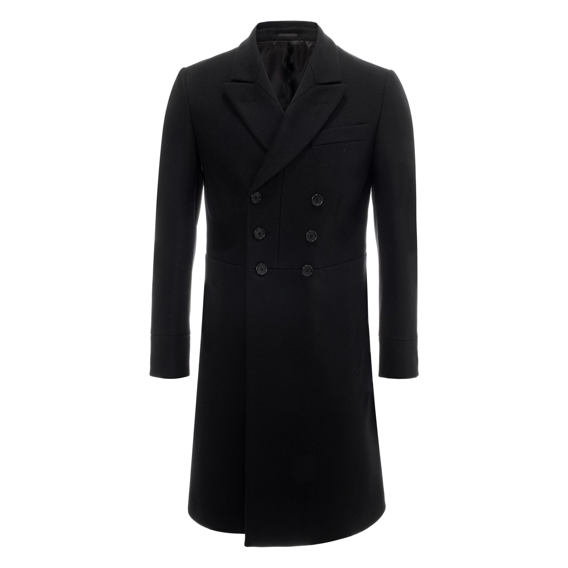 Lyst - Alexander Mcqueen Wool Cashmere Double Breasted Coat in Black ...