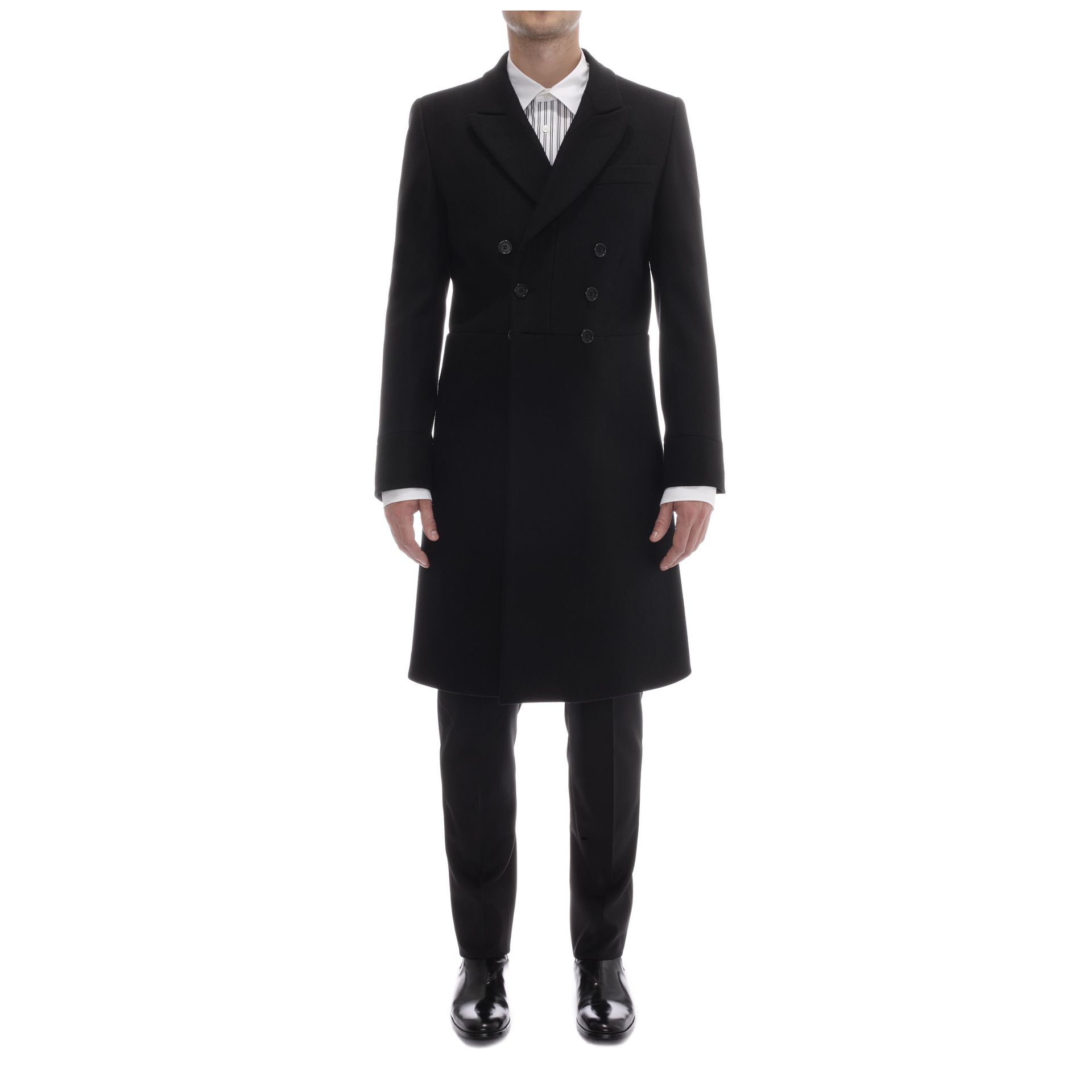 Lyst Alexander Mcqueen Wool Cashmere Double Breasted Coat In Black