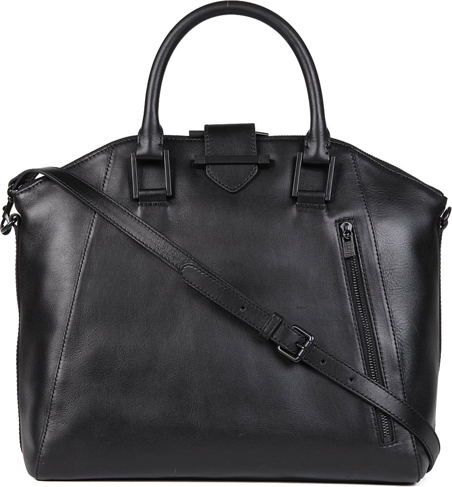 French Connection Get Your Kicks Large Leather Tote Bag in Black | Lyst