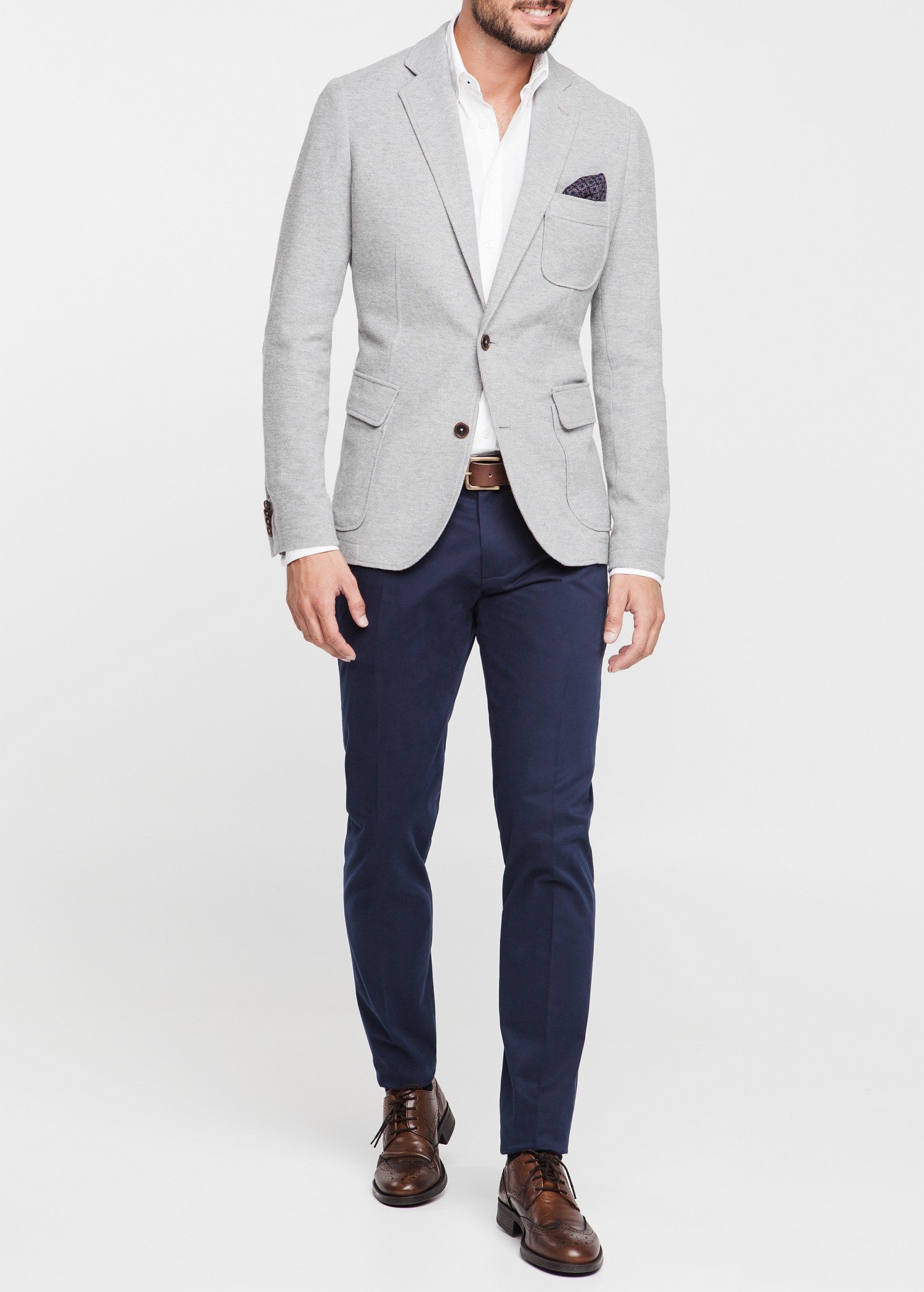 coat pant light colour Cotton Men Blazer for Gray in  Lyst  Mango Pique