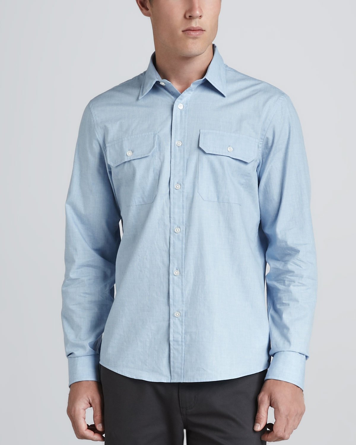 Michael Kors Double pocket Shirt in Blue for Men (LIGHT BLUE) | Lyst