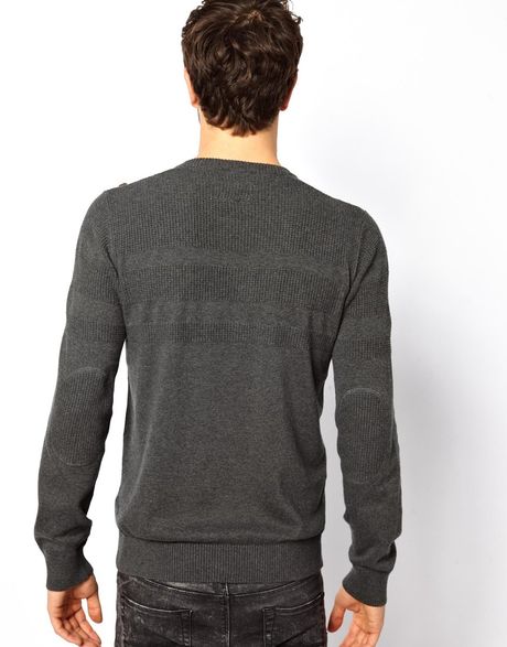 Replay Minimum Sweater with Button Shoulder in Gray for Men (Grey) | Lyst
