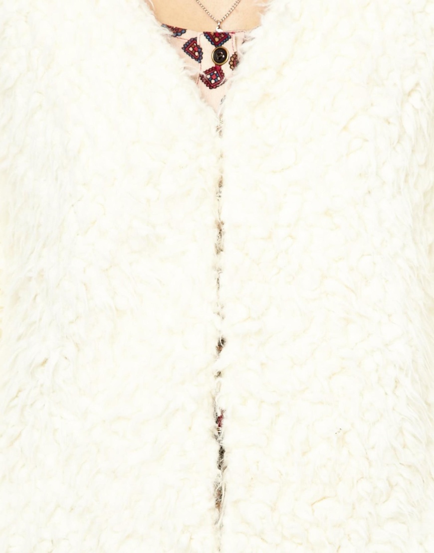 Minkpink Faux Fur Coats Tradingbasis Express Color Block Faux Fur Coat In White Lyst