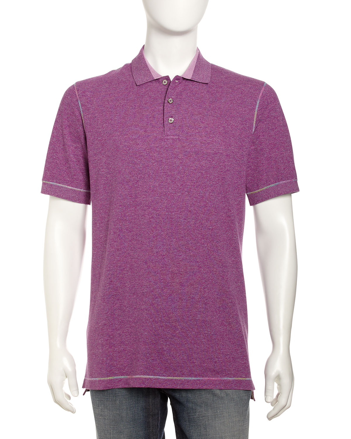 Robert Graham | Purple Atlantis Heather Polo Shirt Plum Small for Men ...