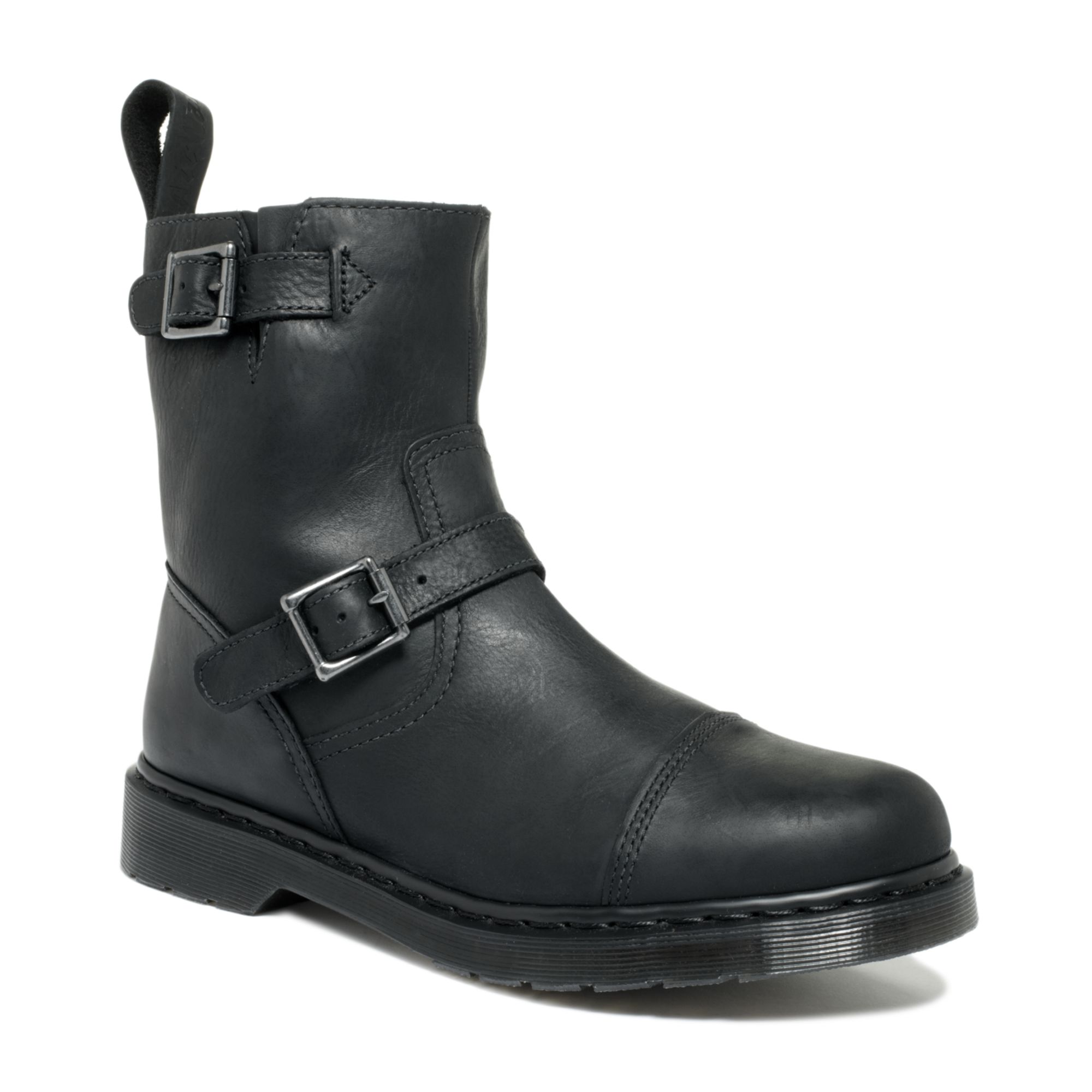 Dr Martens Asher Low Biker Boots In Black For Men Lyst 2389