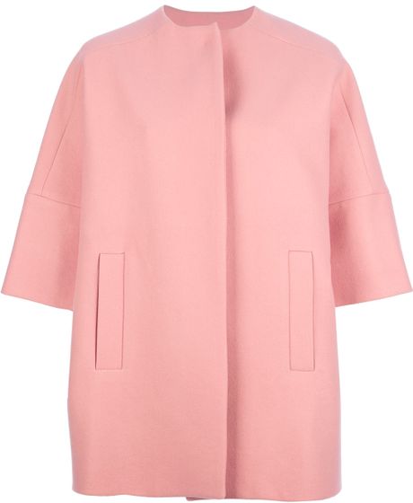 Msgm Oversized Coat in Pink (pink & purple) | Lyst