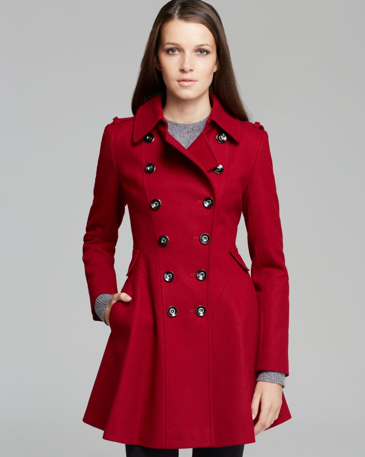 Lyst - Via Spiga Coat - Double-breasted Wool in Red