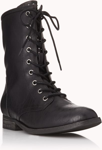 Forever 21 Secret Rebel Combat Boots in Black | Lyst