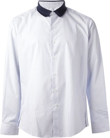 Casely-hayford Polo Collar Shirt in White for Men (blue) | Lyst