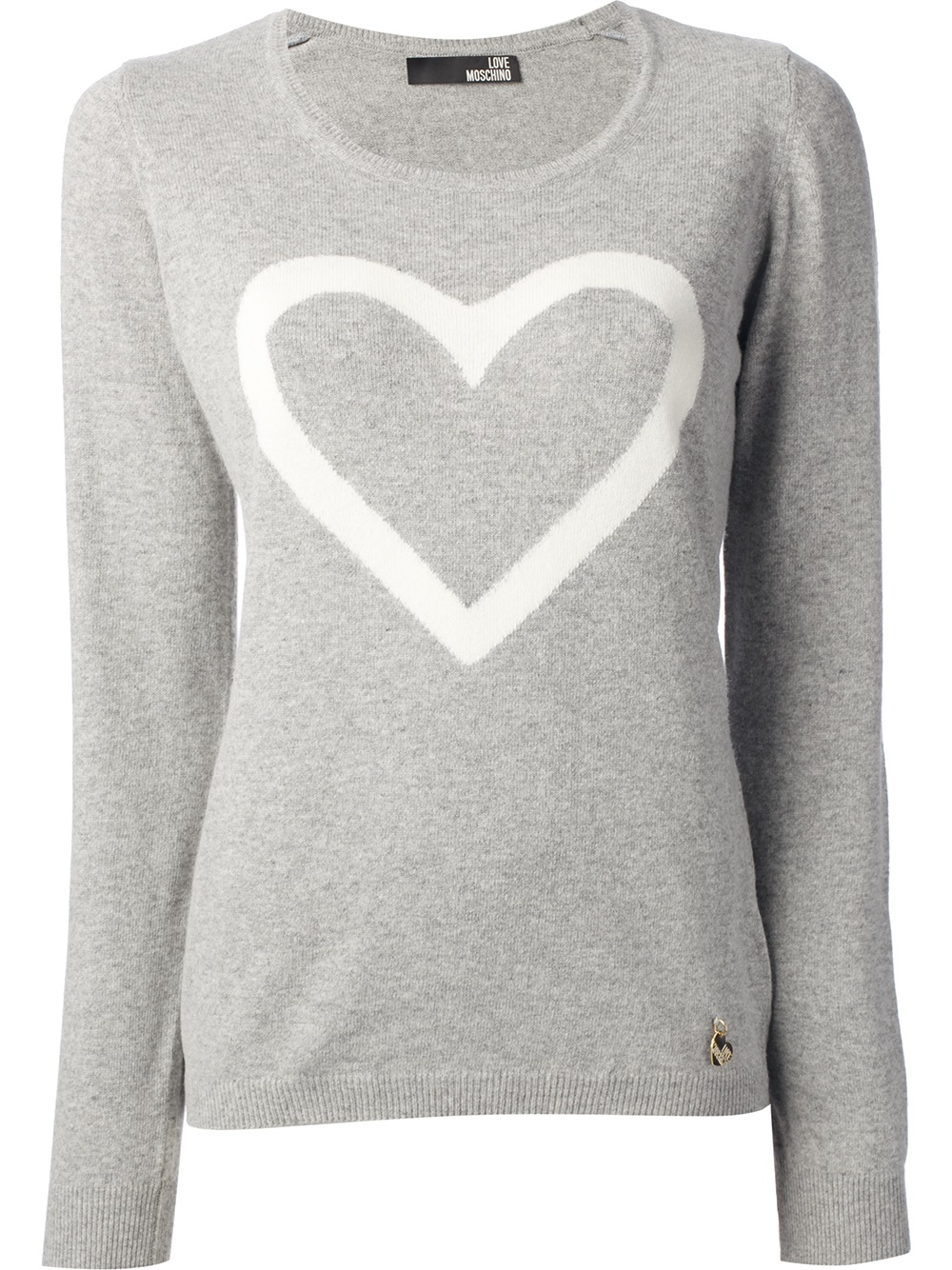 Lyst - Love moschino Heart Sweater in Gray