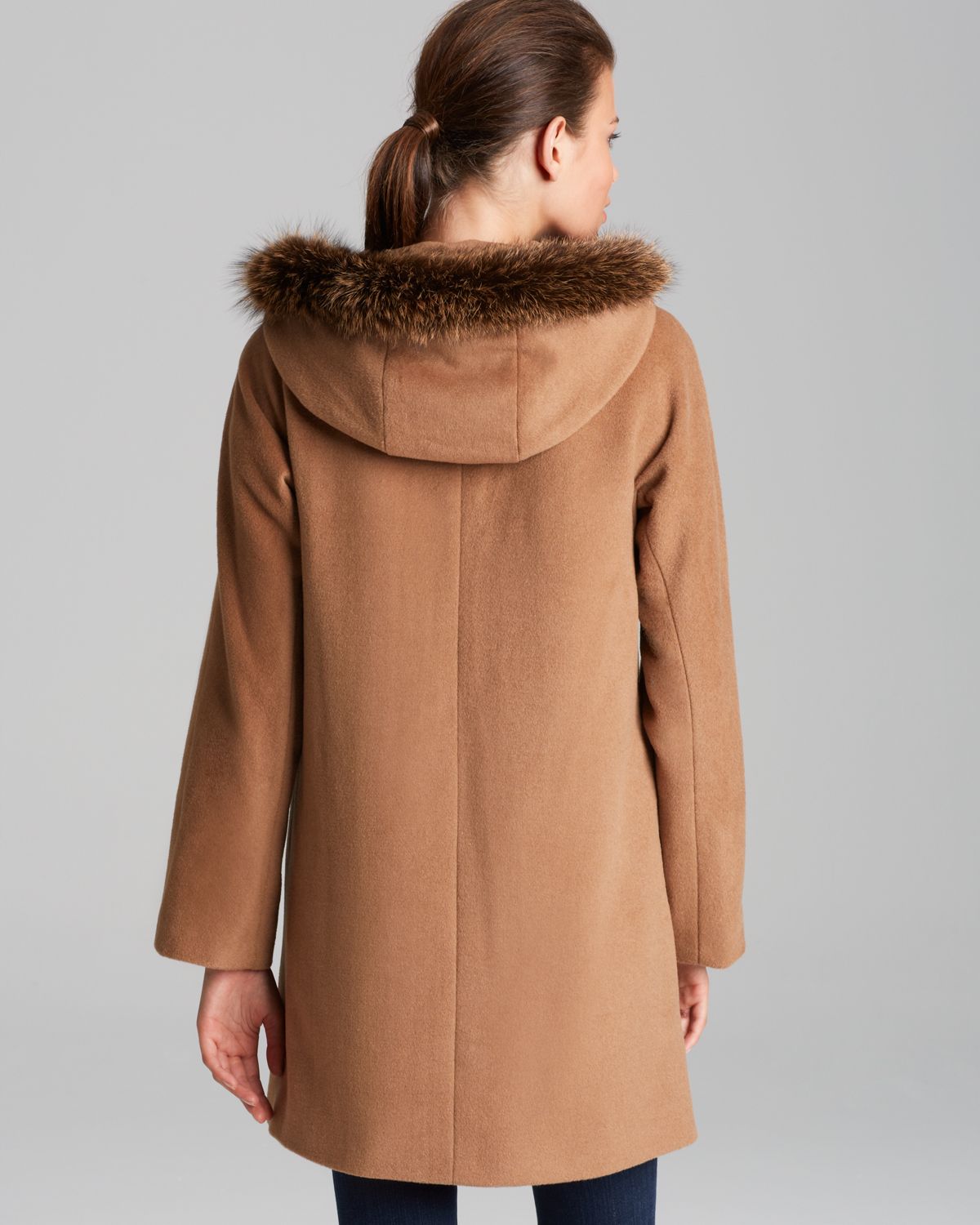 brown coat with hood