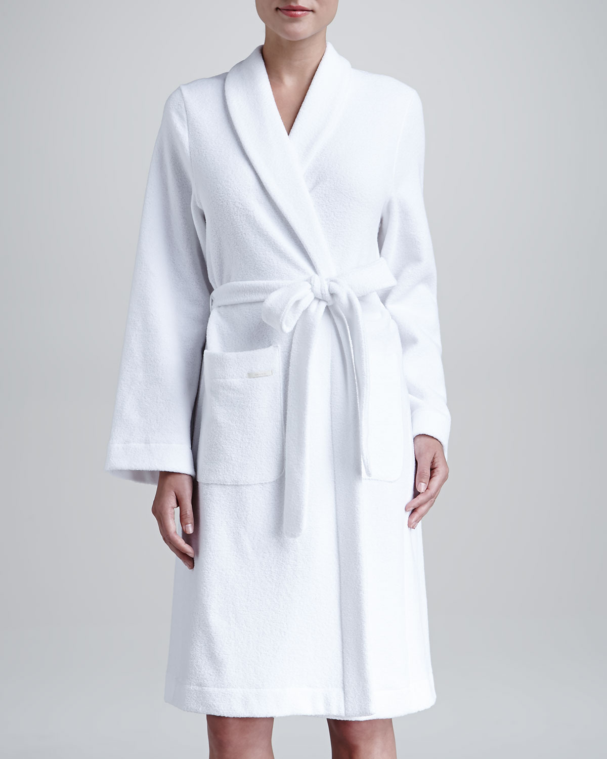 Hanro Plush Basic Tie-waist Robe in White | Lyst