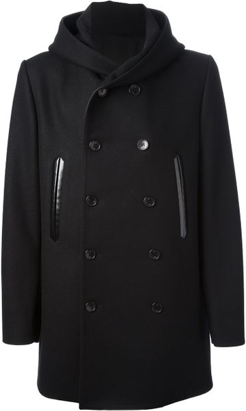 Balenciaga Boxy Peacoat in Black for Men | Lyst