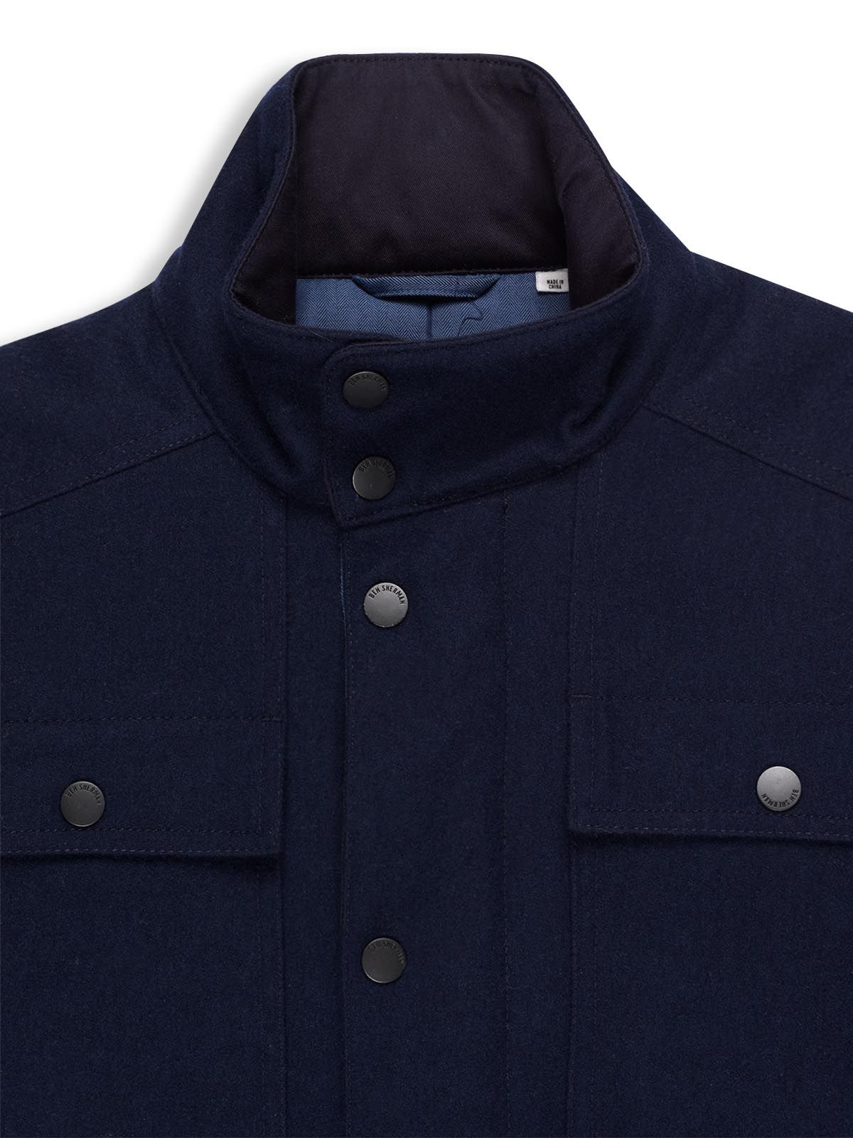 Ben sherman Wool Melton Four Pocket Field Jacket in Blue for Men | Lyst