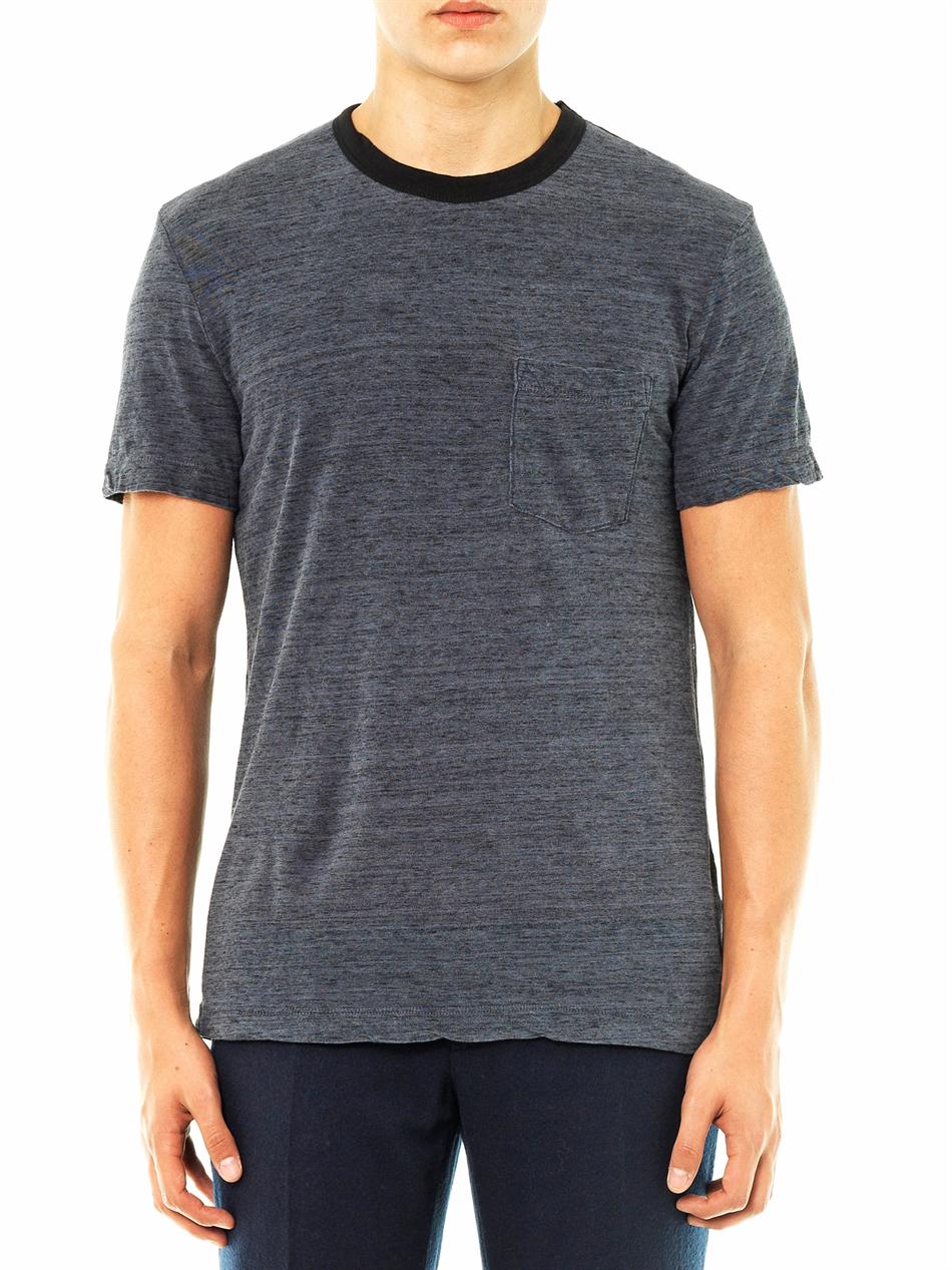 James Perse Chest Pocket Tshirt in Blue for Men (grey) | Lyst
