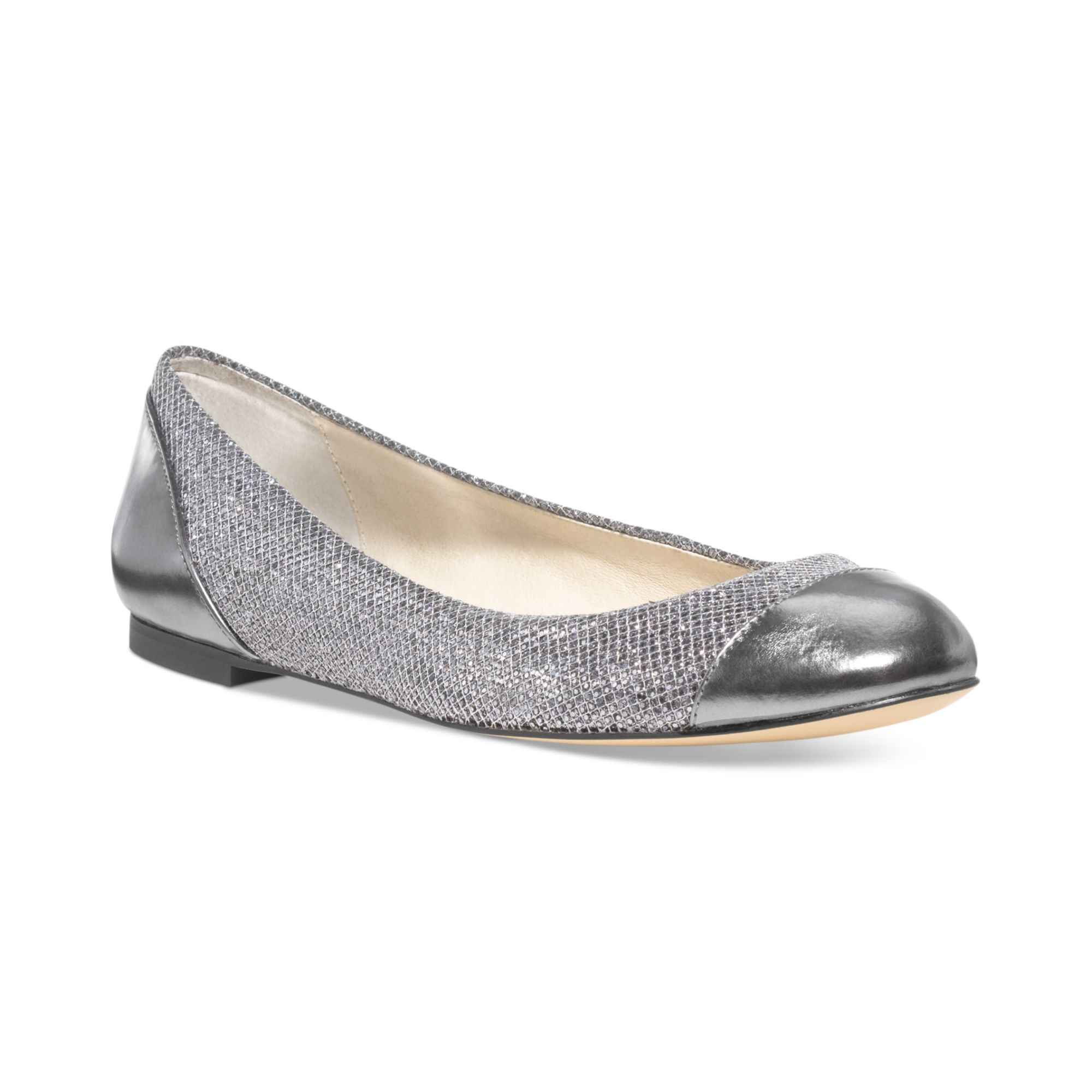 Michael Kors Shala Ballet Flats in Silver (Gunmetal Glitter) | Lyst