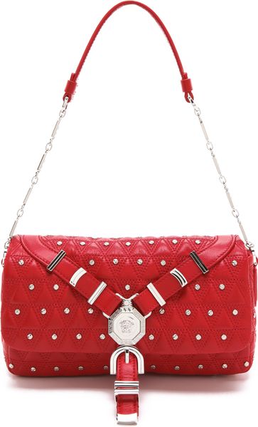 Versace Quilted Studded Medusa Bag in Red | Lyst