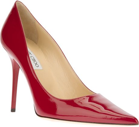 Jimmy Choo Abel Patent Pump in Red | Lyst