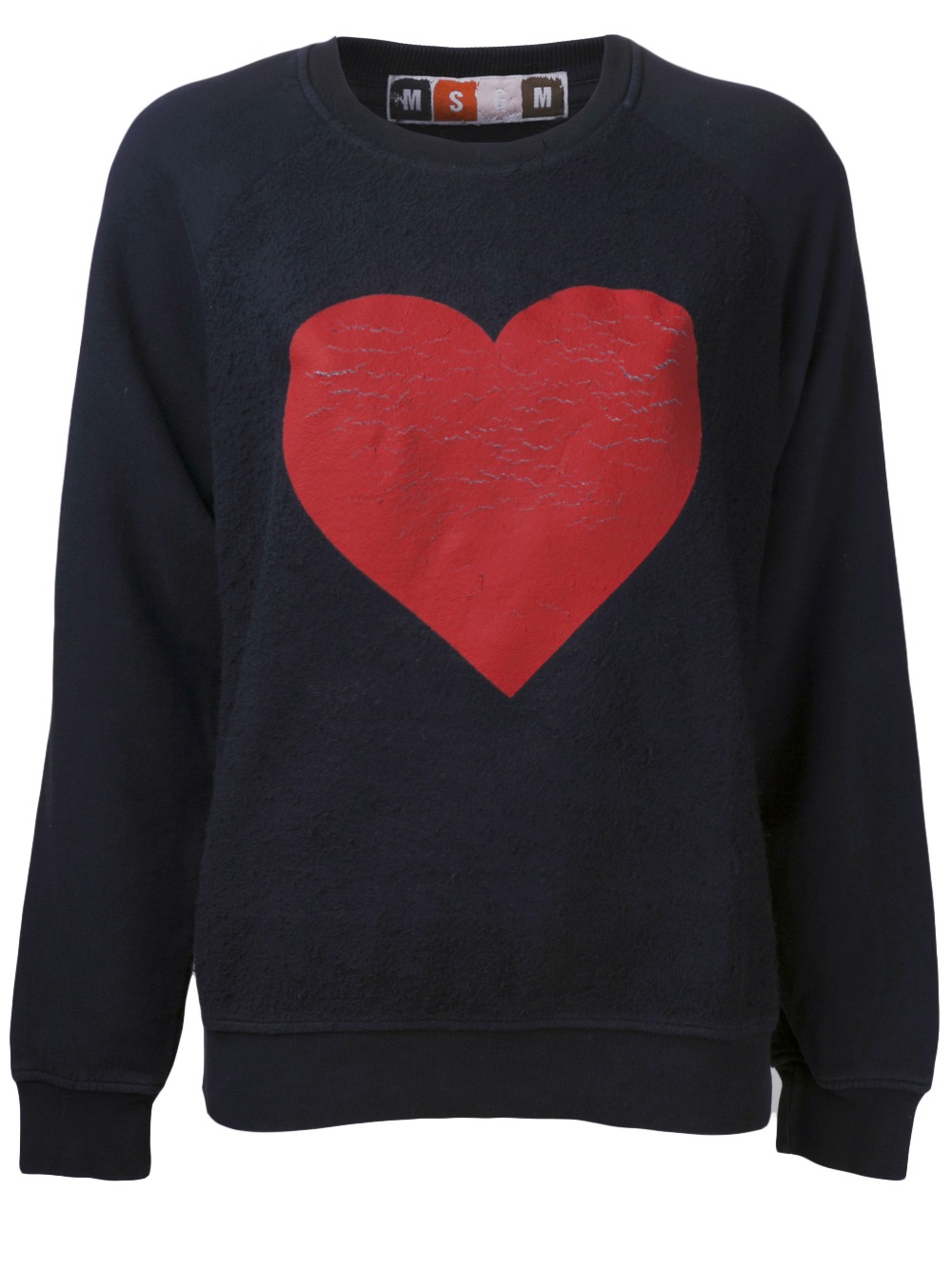 Lyst - Msgm Heart Print Sweatshirt in Blue