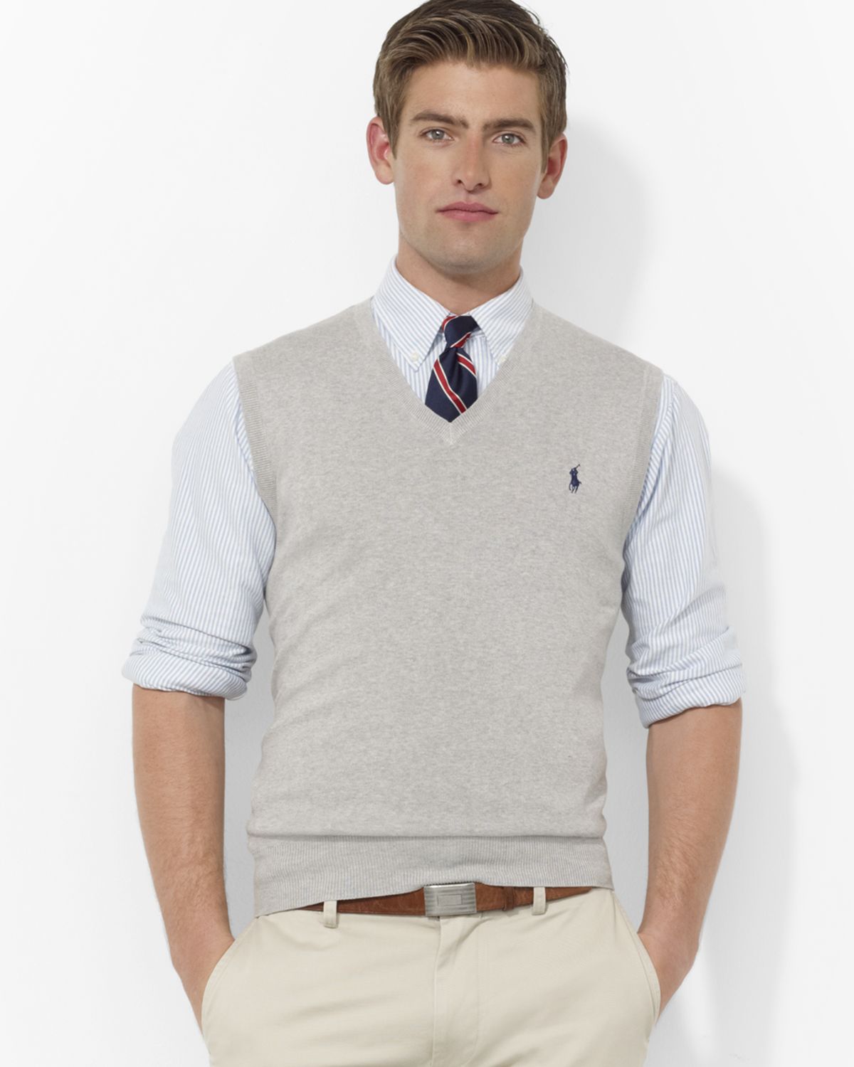 Men sweater sleeveless pullovers vest sweaters white